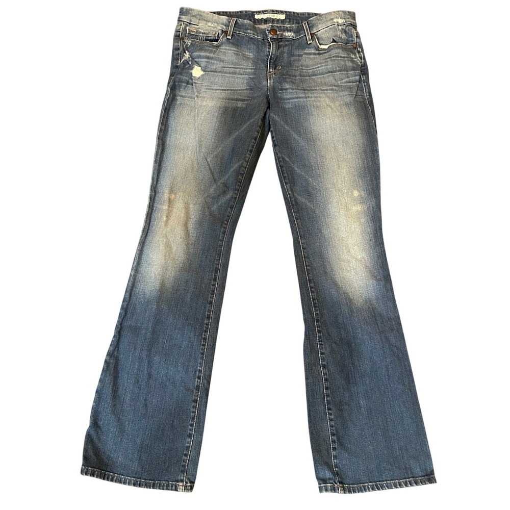 Joe's Jeans Bootcut Women Blue Distressed Whiskered Denim Pants Size 27